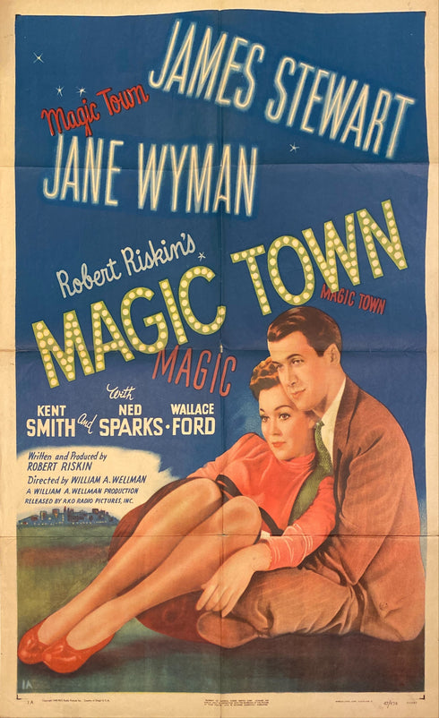 magic town 1947 one sheet poster folded